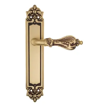 Дверная ручка Venezia \"FLORENCE\" на планке PL96 французское золото + коричневый