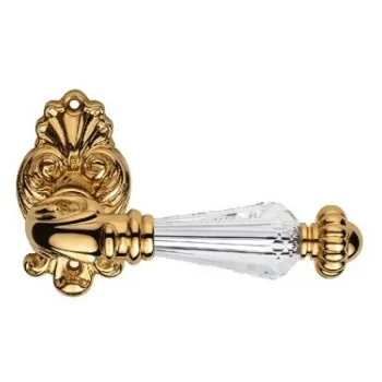 Дверная ручка на круглом основании Linea Cali NINFA 1542/015 OZ золото глянцевое/хрусталь SWAROVSKI