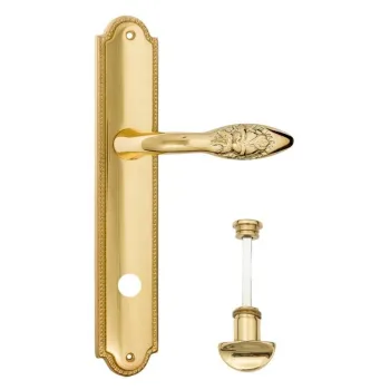 Дверная ручка Venezia \"CASANOVA\" WC-2 на планке PL98 полированная латунь