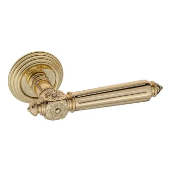 Дверная ручка на круглом основании Venezia \"CASTELLO\" D8 полированная латунь