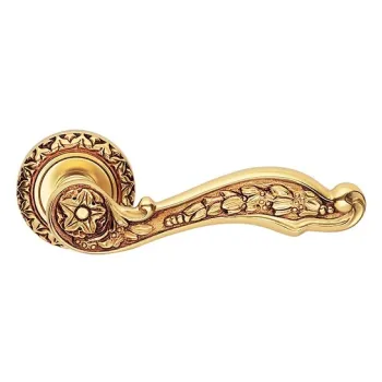 Дверная ручка на круглом основании Linea Cali JARDIN 1560/115 OF золото французское