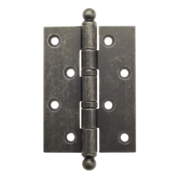 Дверная петля универсальная латунная с круглым колпачком Venezia CRS010 102x76x3 античное серебро