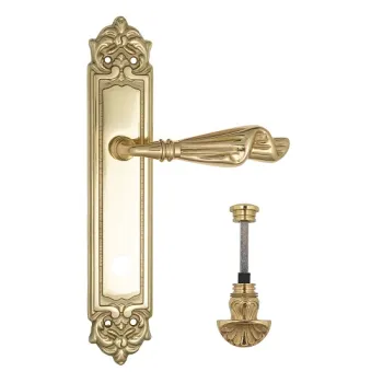 Дверная ручка Venezia \"OPERA\" WC-4 на планке PL96 полированная латунь