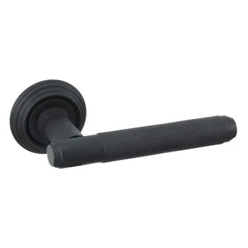 Дверная ручка на круглом основании Venezia \"EXA ZIG\" D8 черный