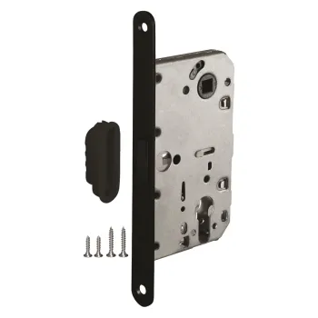 Корпус врезного замка с защелкой Ajax MAGNLN85-50 BL черный