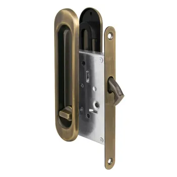 Защелка с ручками для раздвижных дверей Punto SH.SL152.KIT011-BK (Soft LINE SL-011) АВ бронза