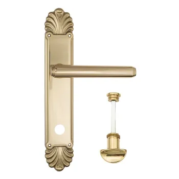 Дверная ручка Venezia \"EXA\" WC-2 на планке PL87 полированная латунь