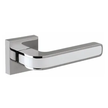 Дверная ручка на квадратном основании Fuaro K.DM51.NEO (NEO DM) CP/WH-19 хром/белый