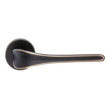 Дверная ручка на круглом основании Linea Cali SPIRIT 1450/023 BM бронза матовая шоколадная