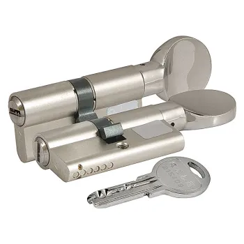 Цилиндровый механизм с вертушкой 164 SM/90 (35+10+45) mm никель 5 кл.