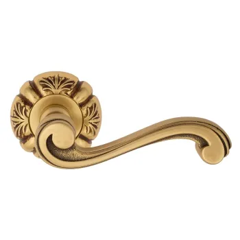 Дверная ручка на круглом основании Venezia \"VIVALDI\" D5 французское золото + коричневый