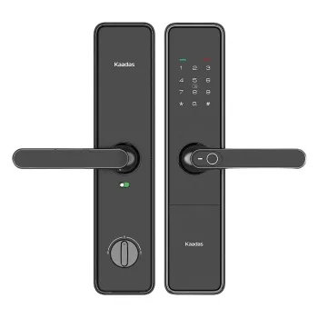 Замок врезной электронный к с ручкой Kaadas S500-5W с отпечатком пальца, черный