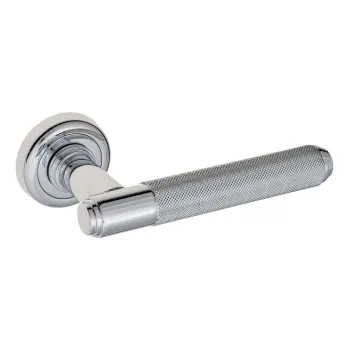 Дверная ручка на круглом основании Venezia \"EXA ZIG\" D1 полированный хром