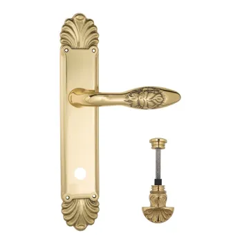 Дверная ручка Venezia \"CASANOVA\" WC-4 на планке PL87 полированная латунь