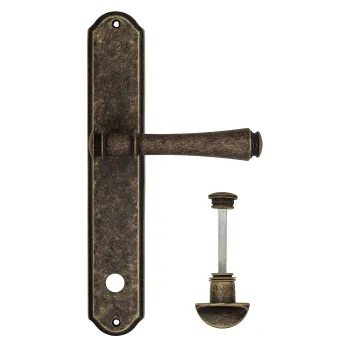 Дверная ручка Venezia \"CALLISTO\" WC-2 на планке PL02 античная бронза