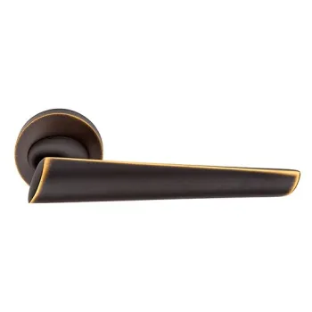 Дверная ручка на круглом основании Linea Cali KENDO 1516/023 BM бронза матовая шоколадная