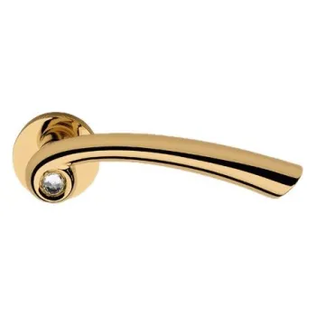 Дверная ручка на круглом основании Linea Cali NAU crystal 1549/023 OZ золото глянцевое/хрусталь SWAROVSKI