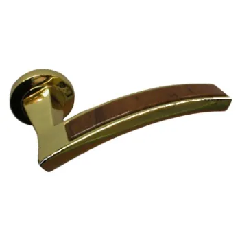 Дверная ручка на круглом основании PROFILO RESINA 1046/102 OZ золото глянцевое/керамика коричневая