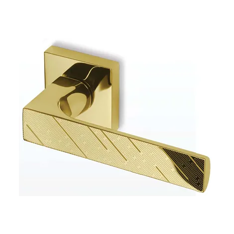 Дверная ручка на квадратном основании Frascio Tuke Decor Linee 622/50 Q золото