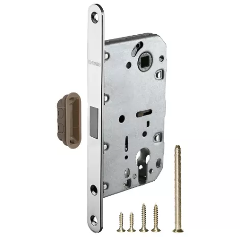 Замок межкомнатный Fuaro под цилиндр MAGNET M85C-50 CP (хром) (new plate)