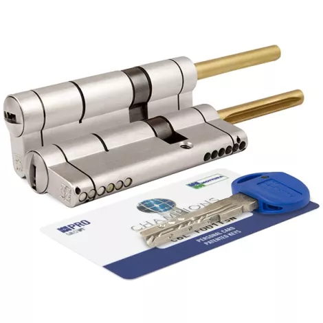 Цилиндровый механизм Mottura под вертушку (дл. шток) CP4P663101C5 (97 мм/61+10+26) МАТ.НИКЕЛЬ