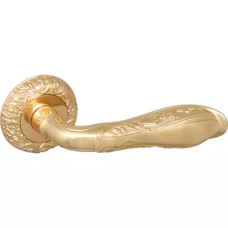 Дверная ручка на круглом основании Fuaro R.SM58.DINASTIA (DINASTIA SM) GOLD-24 золото 24К