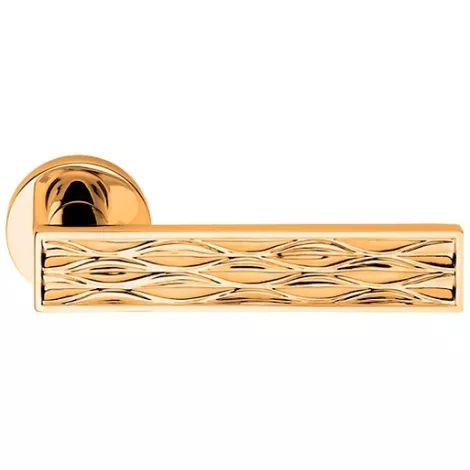 Дверная ручка на круглом основании Linea Cali DYNAMIC 1645/025 OZ золото глянцевое