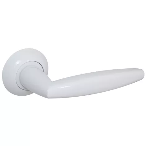 Дверная ручка на круглом основании Fuaro SUPREME RM/HD WH-19 белый
