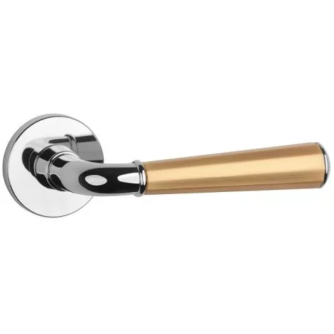 Дверная ручка на круглом основании APRILE MARIGOLD R 7S MULTICOLOR R 7S LC/KG полированный хром/матовое золото