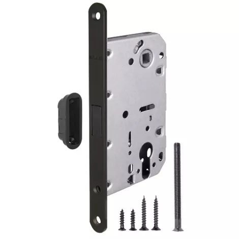 Замок межкомнатный Fuaro под цилиндр MAGNET M85C-50 BL-24 черный (new plate)