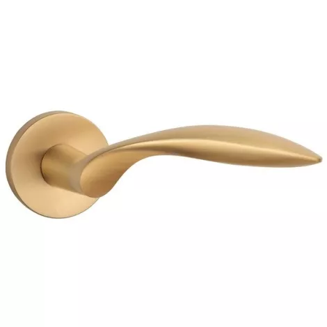 Дверная ручка на круглом основании APRILE GERBERA R GOLD SATIN матовое золото