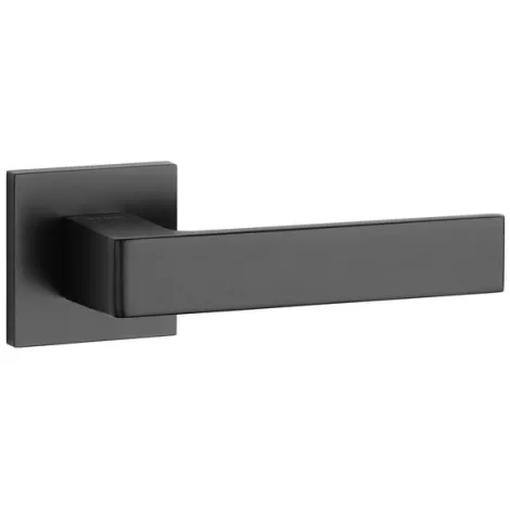 Дверная ручка на квадратном основании STILE HIRA Q SLIMM 7mm BLACK черный