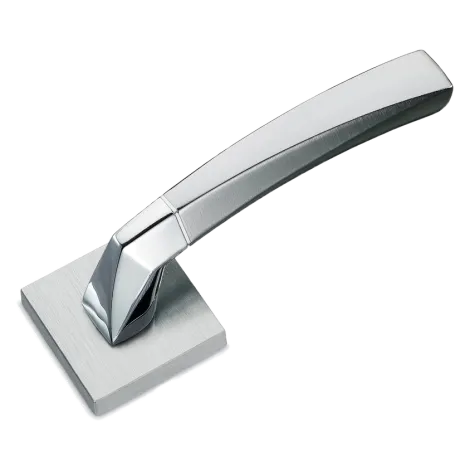 Дверная ручка на квадратной розетке SICMA DIAMOND 119.CС.18 RQ хром матовый/хром полированный