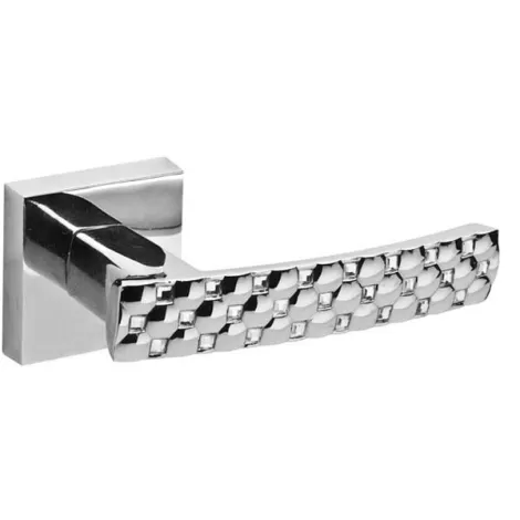 Дверная ручка на квадратном основании Fuaro K.DM51.CRYSTAL STAR (CRYSTAL STAR DM) CP-8 хром