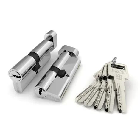 Цилиндровый механизм с вертушкой (R602/80) R6002Knob80(35+10+35) CP хром 5Key с вертушкой