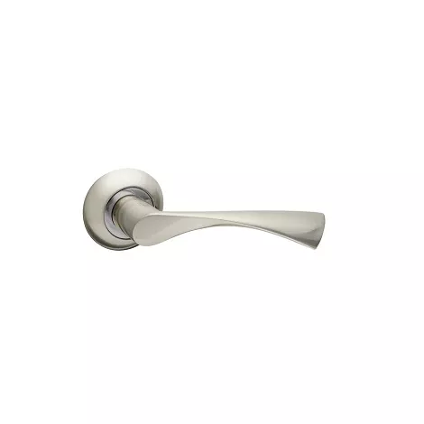 Дверная ручка на круглом основании Fuaro R.AR54.CLASSIC (CLASSIC AR) 140mm SN/CP-3 матовый никель/хром