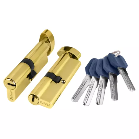 Цилиндровый механизм Punto (Z402/80) Z4002Knob80(35+10+35) с вертушкой PB латунь 