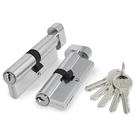 Цилиндровый механизм с вертушкой (100 ZM/80) 1000ZMKnob80(30+10+40) CP хром 5Key с вертушкой