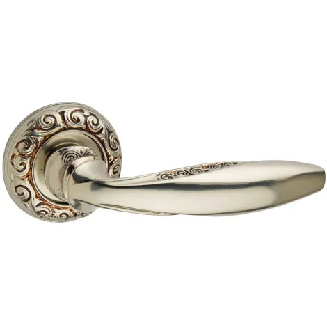 Дверная ручка на круглом основании Fimet  Anna 177/250F F59 французское античное серебро