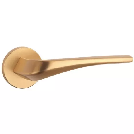 Дверная ручка на круглом основании APRILE DALIA R 7S GOLD SATIN матовое золото