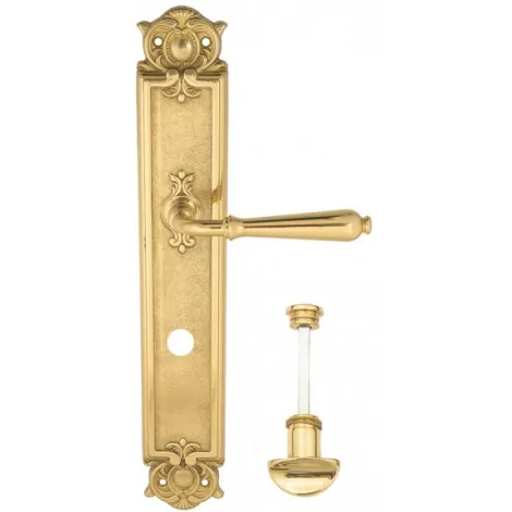 Дверная ручка Venezia \"CLASSIC\" WC-2 на планке PL97 полированная латунь