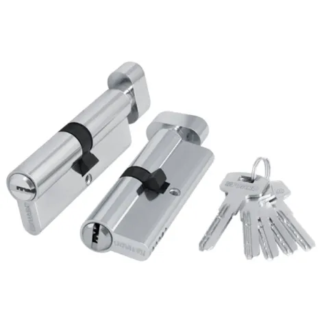 Цилиндровый механизм Fuaro с вертушкой (200 ZM/70) 2000ZMKnob70(30+10+30) CP хром 5Key с вертушкой 