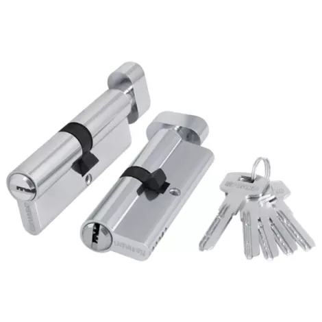 Цилиндровый механизм Fuaro с вертушкой (200 ZM/80) 2000ZMKnob80(30+10+40) CP хром 5Key с вертушкой
