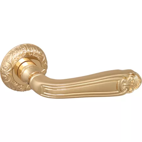Дверная ручка на круглом основании Fuaro R.SM58.LOUVRE (LOUVRE SM) GOLD-24 золото 24К