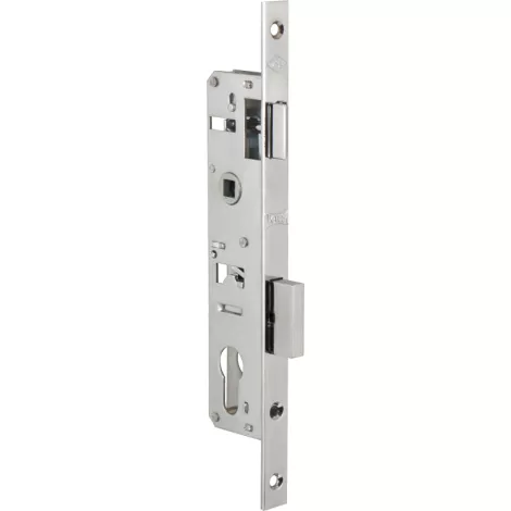 Корпус узкопрофильного замка с защёлкой  Kale kilit 153/P (20 mm) w/b (хром)