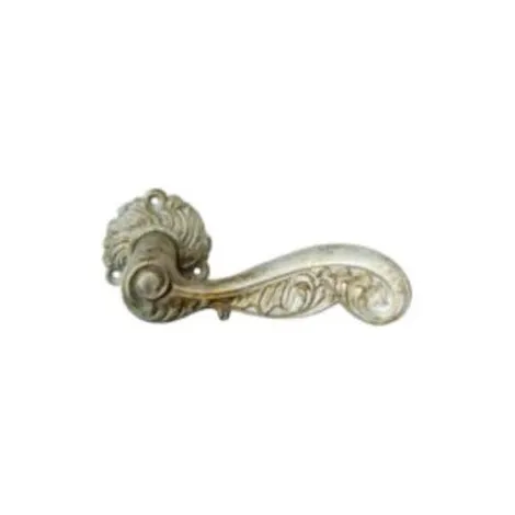 Дверная ручка на круглом основании Linea Cali ROCOCO 1285/078 AZ белый с золотом