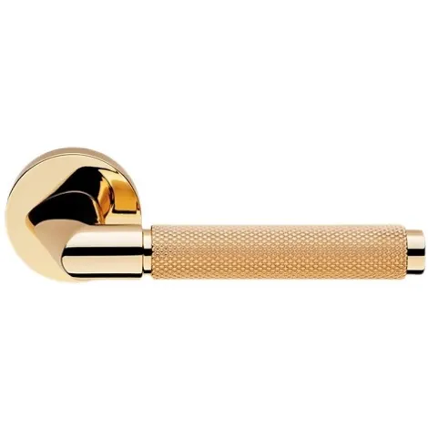 Дверная ручка на круглом основании Linea Cali GRIP 1705/025 OZ золото глянцевое
