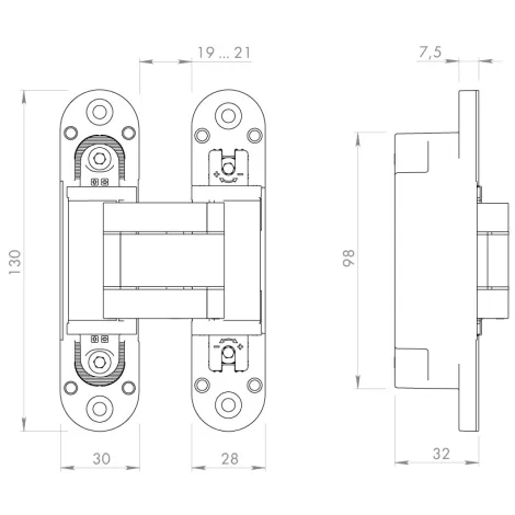 Петля скрытой установки Armadillo U3D5000.VPG WH белый TECH