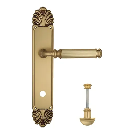 Дверная ручка Venezia \"MOSCA\" WC-2 на планке PL87 французское золото