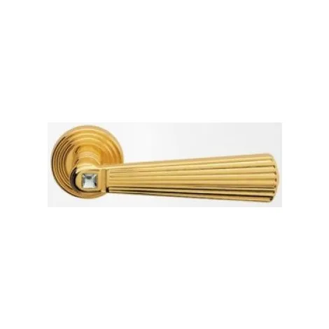 Дверная ручка на круглом основании Linea Cali OPERA 1056/112 OZ золото глянцевое/хрусталь SWAROVSKI